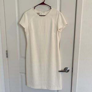 Talbots Petites Ivory Short Sleeve Sheath Dress Size 10P